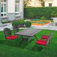 Streamdale 5-Piece Cast Aluminum Patio Set with Cushions