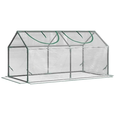 Streamdale Furniture 4' x 2' x 2' Portable Mini Greenhouse, Small Greenhouse with Pvc Cover, Roll-up Zippered Windows for Indoor, Outdoor Garden, Clea