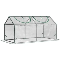 Streamdale Furniture 4' x 2' x 2' Portable Mini Greenhouse, Small Greenhouse with Pvc Cover, Roll-up Zippered Windows for Indoor, Outdoor Garden, Clea