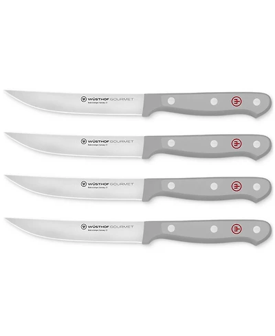 Wusthof Gourmet Gray 4-Piece Steel Steak Knife Set