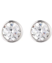 Lauren Ralph Lauren Silver-Tone Round Crystal Stud Earrings