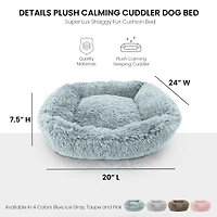 Details Dog Bed for Small Medium Dogs, Plush Calming Sleeping Cuddler Pet