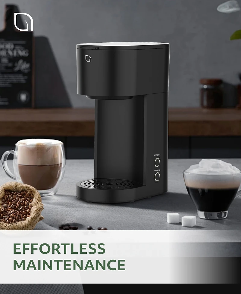 Willow Kitchen Compact Single Serve Coffee Maker - Compatible with K-Cup Pods Ground