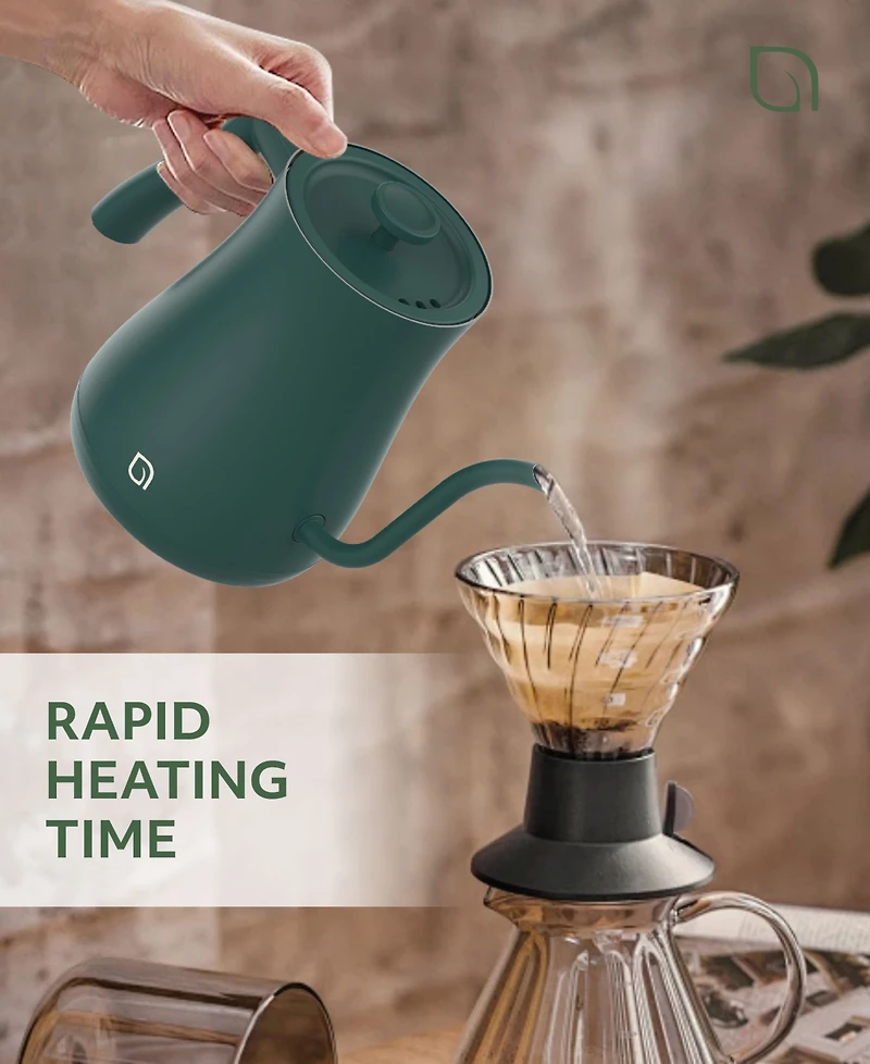 Willow Kitchen Digital Gooseneck Kettle with 5 Temperature Presets - Precision Heating Pouring for Perfect Brews