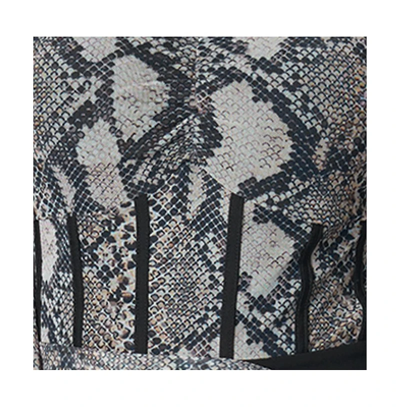 bebe Women's Printed Mesh Off Shoulder Catsuit