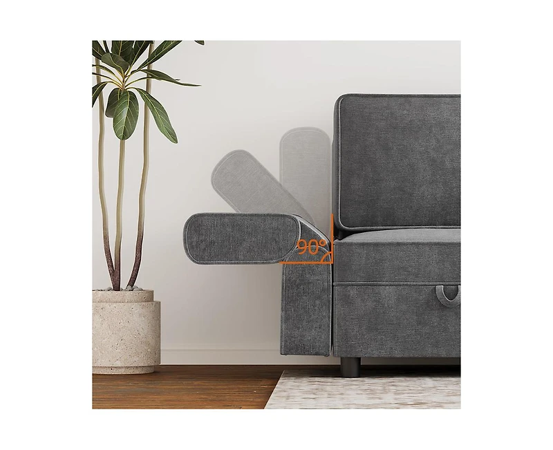 gaomon Chenille Armrest Module for Modular Sectional Sofa, 90°-180° Adjustable Sofa Armrest, A Pair of Couch Armrests for Sectional Sleeper