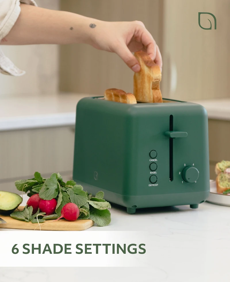 Willow Kitchen 2-Slice Toaster with Wide Slots - Perfect for Toast Bagels, Compact Design, Crumb Tray
