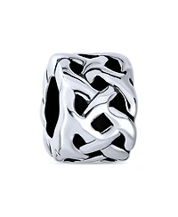 Bling Jewelry Celtic Love Knot Symbol Spacer Bead Charm Silver Bracelet Couples