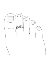 Flowers Cut Out Filigree Midi Band Toe Ring Sterling Silver Mid Finger