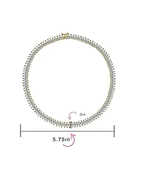 Bling Jewelry Art Deco Style Holiday Day Party Clear White Cubic Zirconia Marquise Formal Statement Tennis Necklace Prom Gold Plated