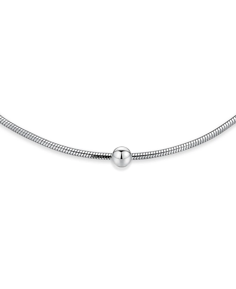 Bling Jewelry Simple Plain Ball Bead Snake Chain Anklet Ankle Bracelet .925 Sterling Silver Made In Italy 10 Inch 1.5MM Ball