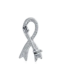 Bling Jewelry Prevention Pink Ribbon Breast Cancer Survivor Brooch Pin Gold Heart Accessory