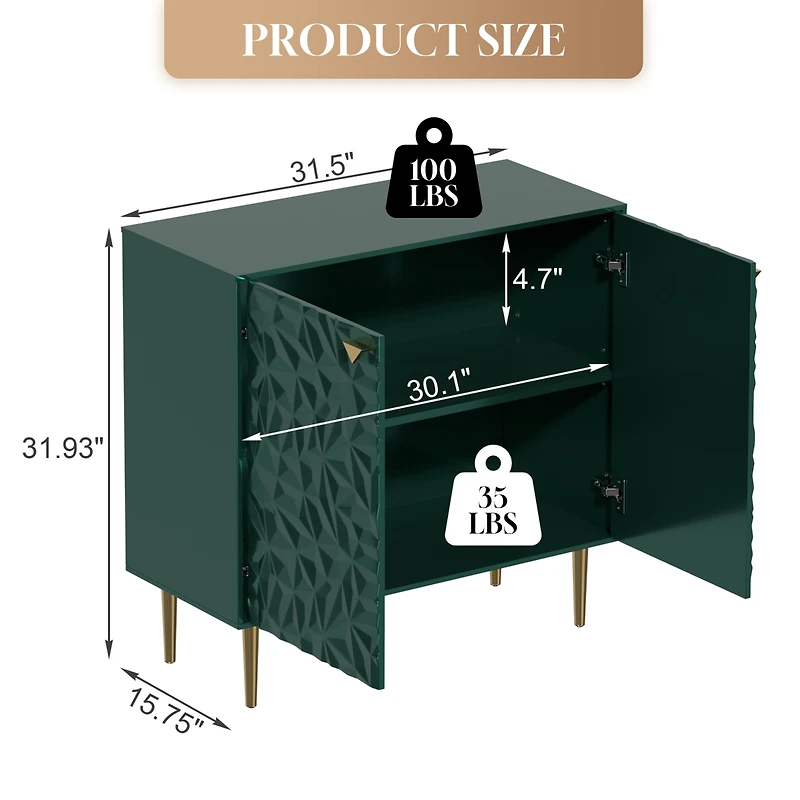 Boyel Living 2 Door Locker Accent Cabinet