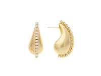 Rivka Friedman Polished Teardop Bubble Stud Earrings with Cz Accents