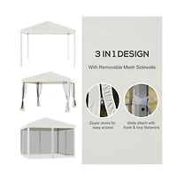 Slickblue Pop-Up Canopy Party Tent with Netting for Insect Protection and Outdoor Events