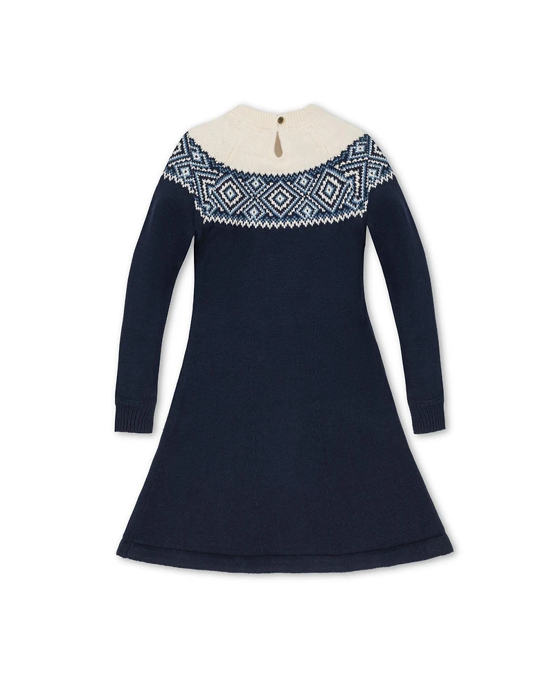 Hope & Henry Baby Girls Organic Fair Isle Raglan Sweater Dress