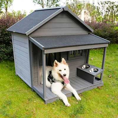 Streamdale Large, Weatherproof Dog House with Balcony