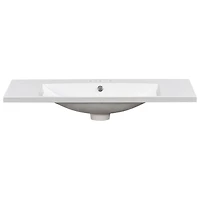 36" Single Bathroom Basin Sink, Vanity Top Only, 3-Faucet Holes, Resin
