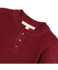 Hope & Henry Baby Boys Long Sleeve Henley Pullover Sweater with Elbow Patches
