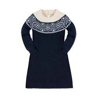 Hope & Henry Toddler Girls Organic Fair Isle Raglan Sweater Dress
