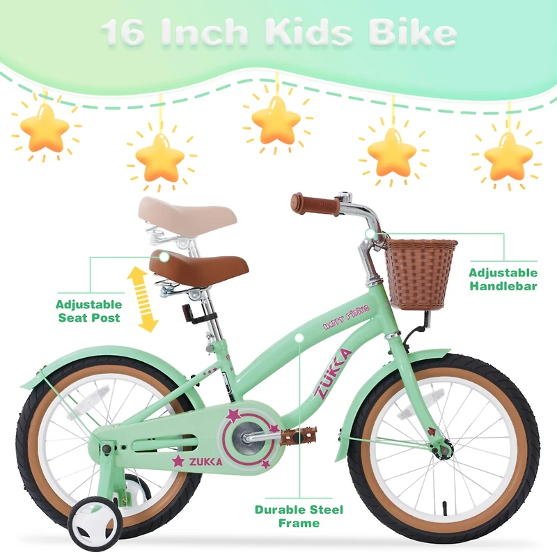 Streamdale Kids' 16" Bike with Training Wheels (Multicolor)