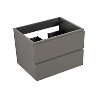 Wall mount cabinet Without basin, Gray color, With two drawers, Pre-assembled