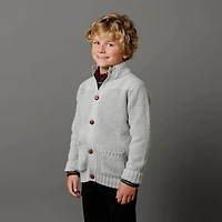 Hope & Henry Boys Organic Long Sleeve Mock Neck Cardigan