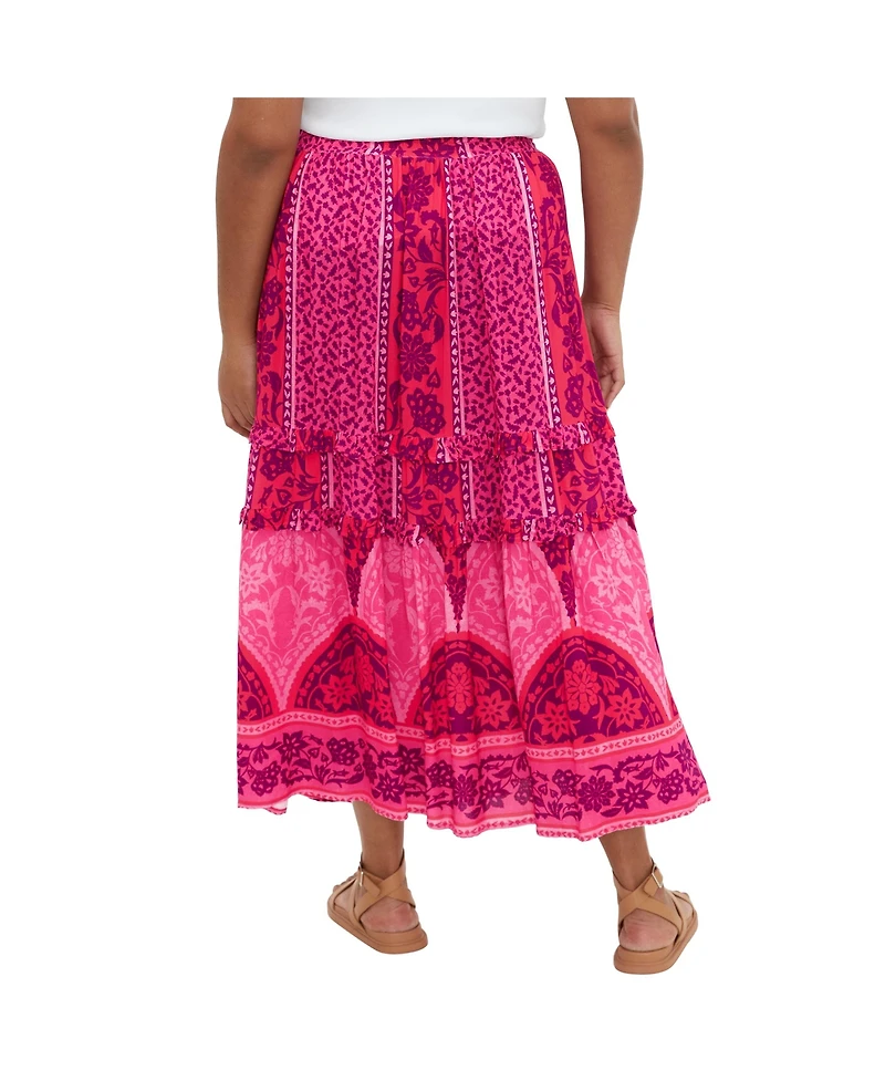 City Chic Plus Samara Print Skirt
