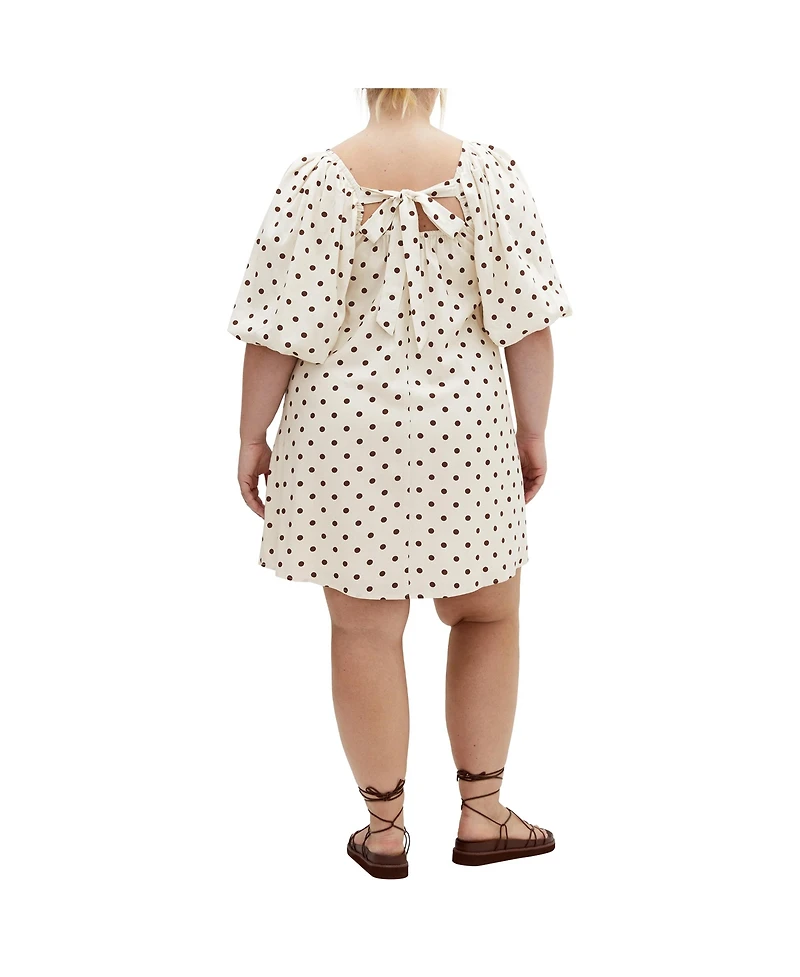 City Chic Plus 100% Linen Chrissy Print Dress