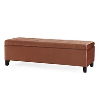 Streamdale Luxurious Velvet Ottoman with Lift-Top Storage and Button-Tufted Style