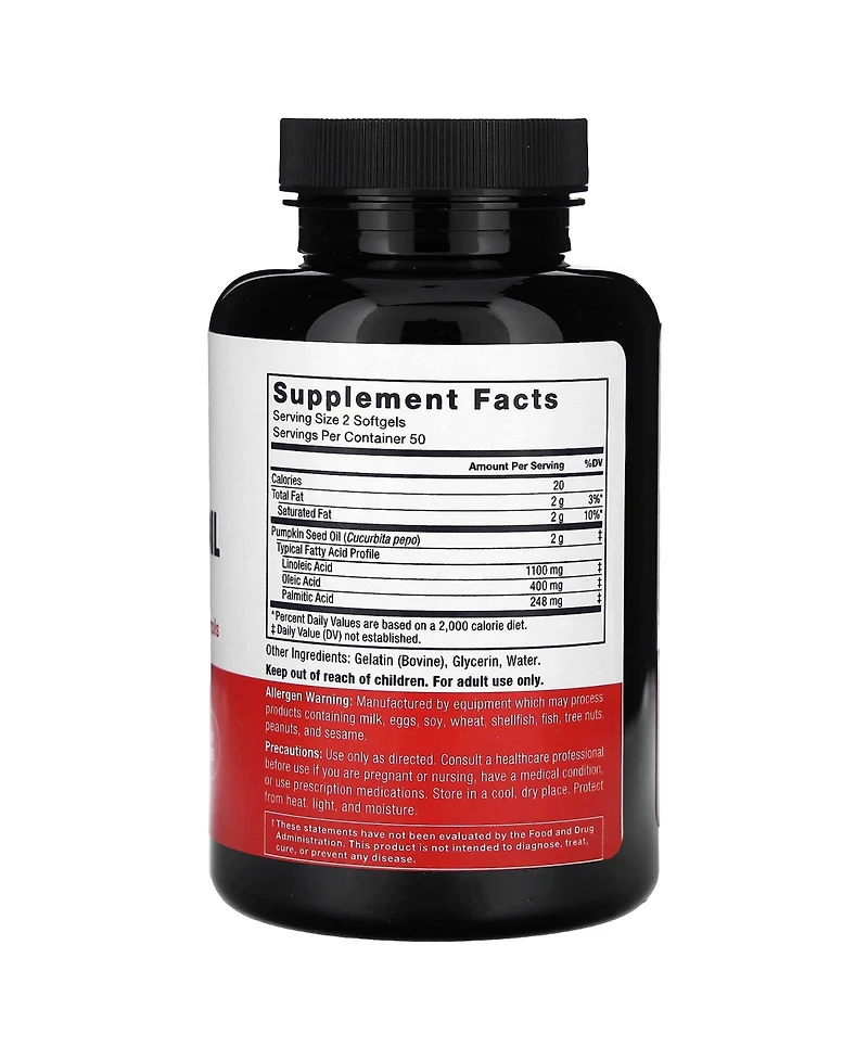 Force Factor Pumpkin Seed Oil 2 000 mg 100 Softgels (1