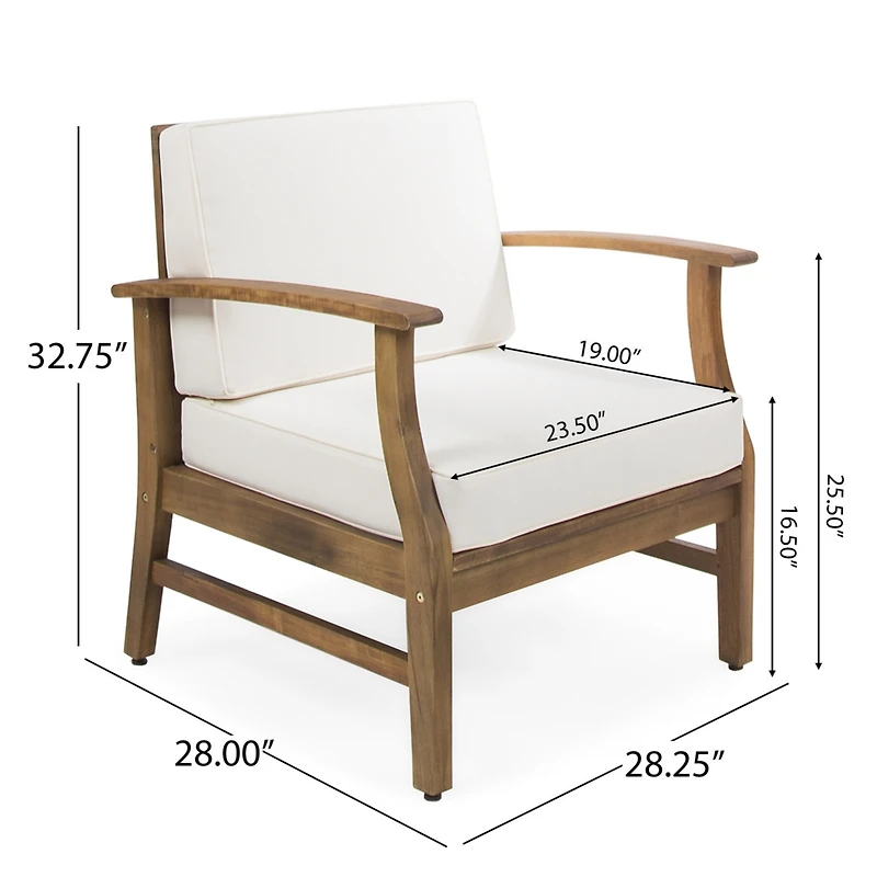 Streamdale Perla Club Chairs Set Of 2, Cream