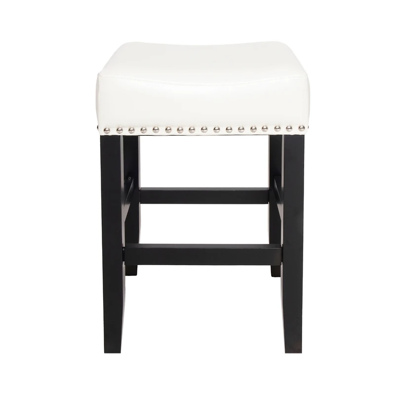 Streamdale Furniture 26-Inch Backless Ivory Leather Counter Stool (Set Of 2)