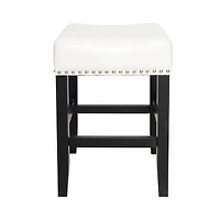 Streamdale Furniture 26-Inch Backless Ivory Leather Counter Stool (Set Of 2)