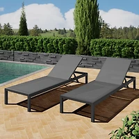 Streamdale Breathable Mesh Lounge Chair Set with Adjustable Backrest