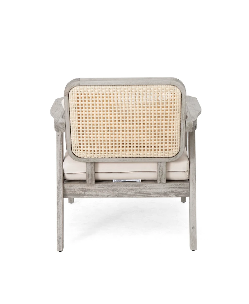 Streamdale Premium Acacia Wood Patio Club Chair w/ Waterproof Cushion