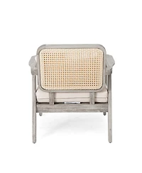 Streamdale Premium Acacia Wood Patio Club Chair w/ Waterproof Cushion