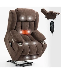 Streamdale Furniture Up to 350 Lbs Chenille Power Lift Recliner Chair, Heavy Duty Motion Mechanism with 8-Point Vibration Massage and Lumbar Heating,