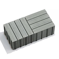 Streamdale Furniture Interlocking Wpc Patio Tiles, 11-Pack, Skygrey