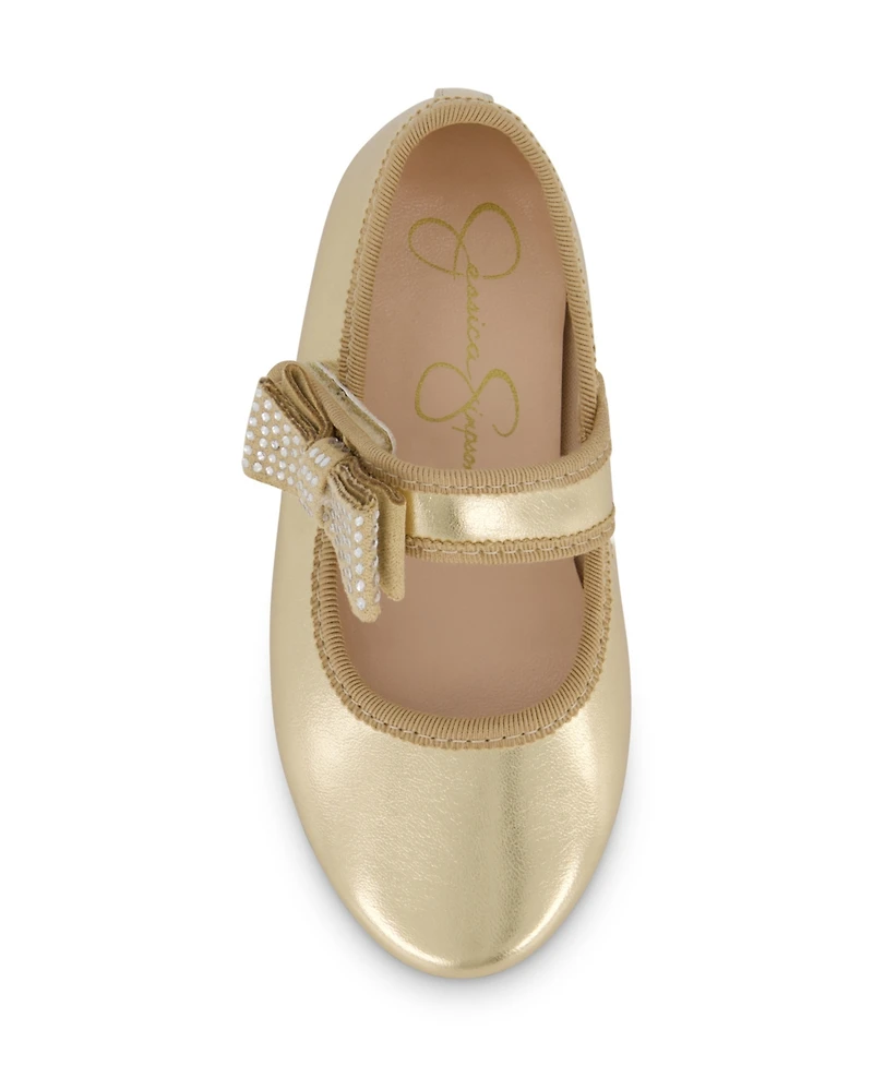 Jessica Simpson Toddler Girls Amy Crystal Bow Ballet Flat