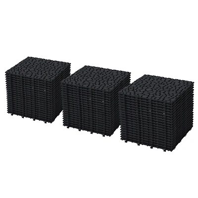 Streamdale Black Interlocking Deck Tiles (60-Pack)
