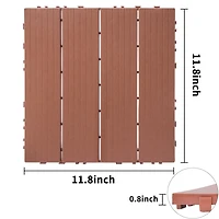 Streamdale Furniture Interlocking Deck Tiles, 11.8", 44-Pack, Waterproof Outdoor Flooring