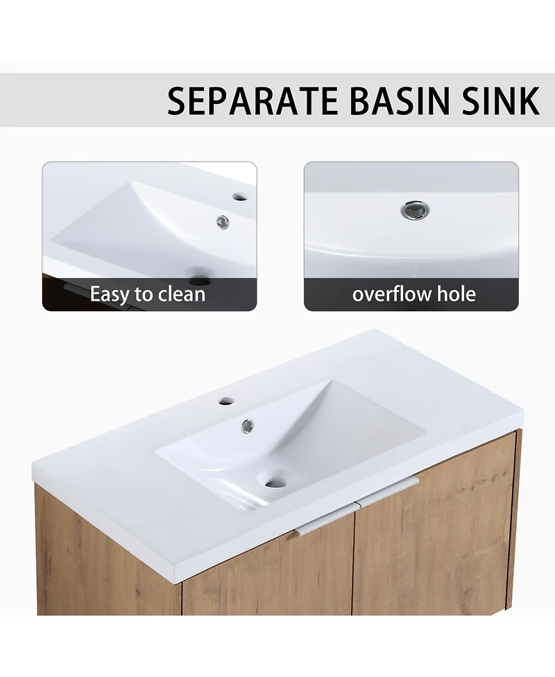 Streamdale Wall-Mounted Bathroom Vanity with Sink and Storage