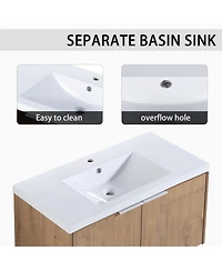 Streamdale Wall-Mounted Bathroom Vanity with Sink and Storage