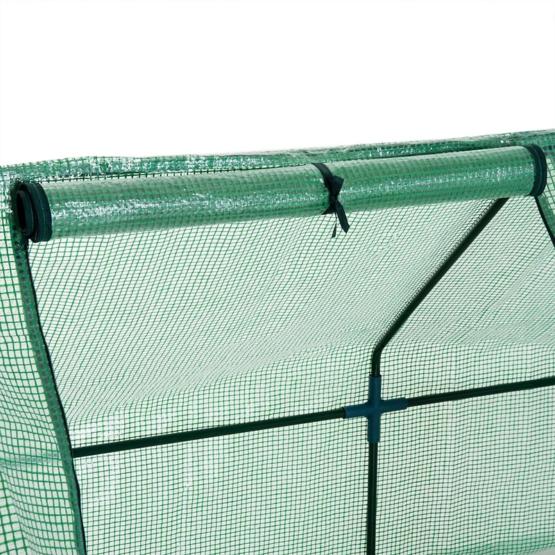 9' x 3' x 3' Portable Mini Greenhouse Outdoor Garden with Large Zipper Doors and Water/Uv Pe Cover, Green