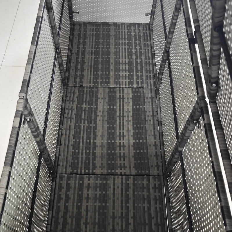 175 Gallon Outdoor Storage Box with Inner Liner, Pe Rattan Wicker Deck Box with Pneumatic Bar Lift for Indoor & Outdoor, Patio Furniture Cushions, Poo