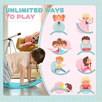 Kids 32" Balance Board, Wobble Board for Kids / Toddlers, Curvy Rocker Board, Preschool Learning Montessori Waldorf Toy for Ages 3-6 Years Old, B