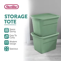 Sterilite 18 Gallon Stackable Storage Tote with Handles, Crisp Green (8 Pack