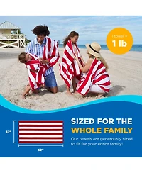 Ben Kaufman Striped Towel - Absorbent, 100% Cotton Towels - Oversized Towels for Beach Essentials - Quick-Dry Swimming Towels