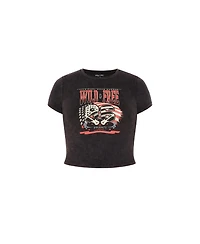 City Chic Women's Micro Print Wash Tee